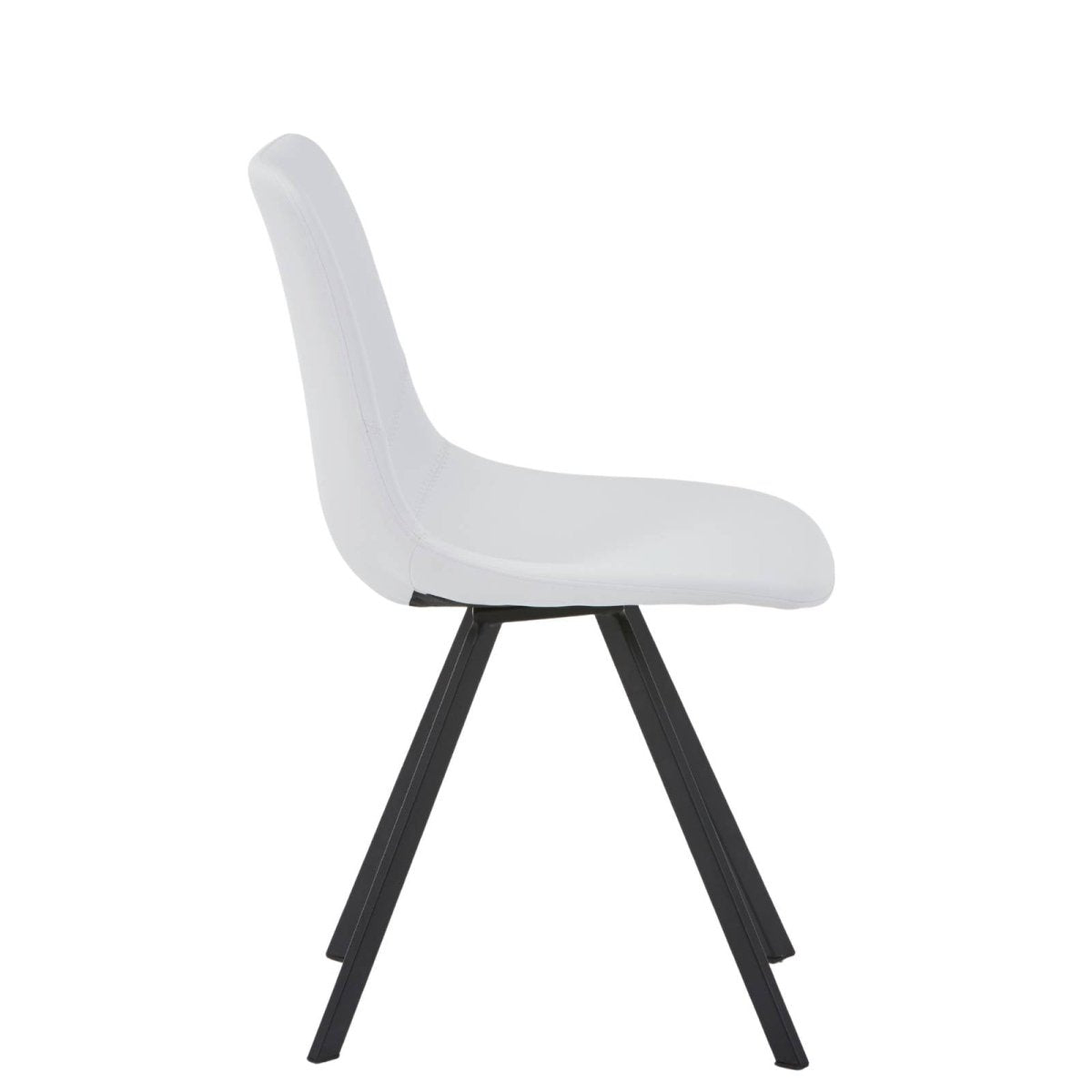 Markley Leather Dining Chair With Black/Gold Metal Legs Black White Dining Chair Leisuremod