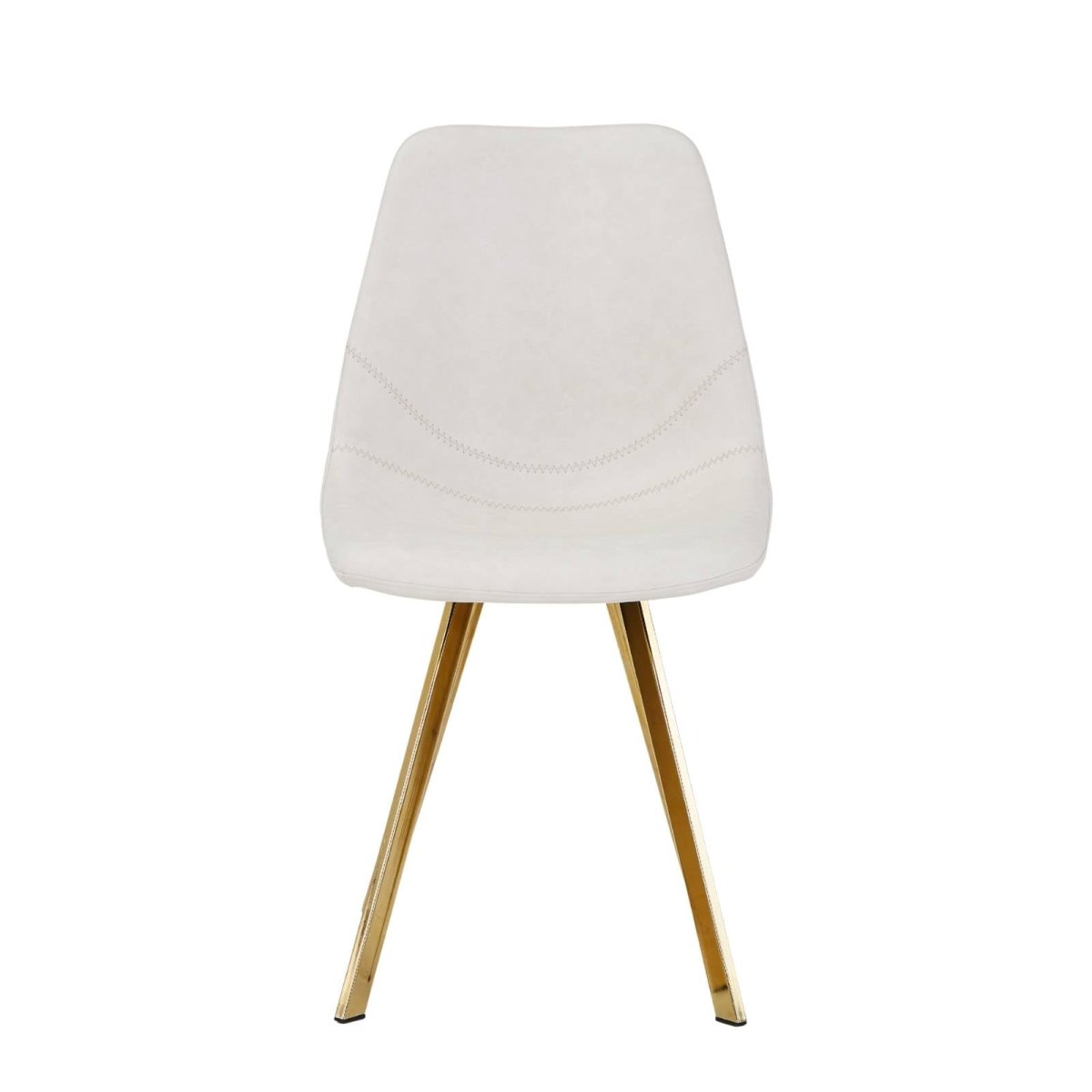 Markley Leather Dining Chair With Black/Gold Metal Legs Gold Cream Dining Chair Leisuremod