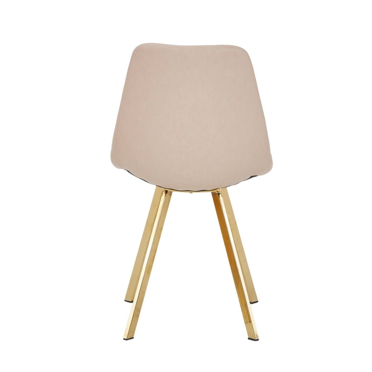 Markley Leather Dining Chair With Black/Gold Metal Legs Gold Taupe Dining Chair Leisuremod