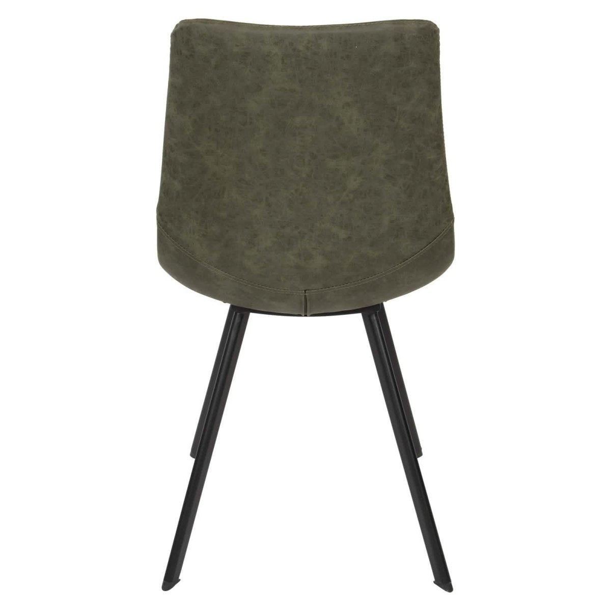 Markley Leather Dining Chair With Black/Gold Metal Legs Black Olive Green Dining Chair Leisuremod