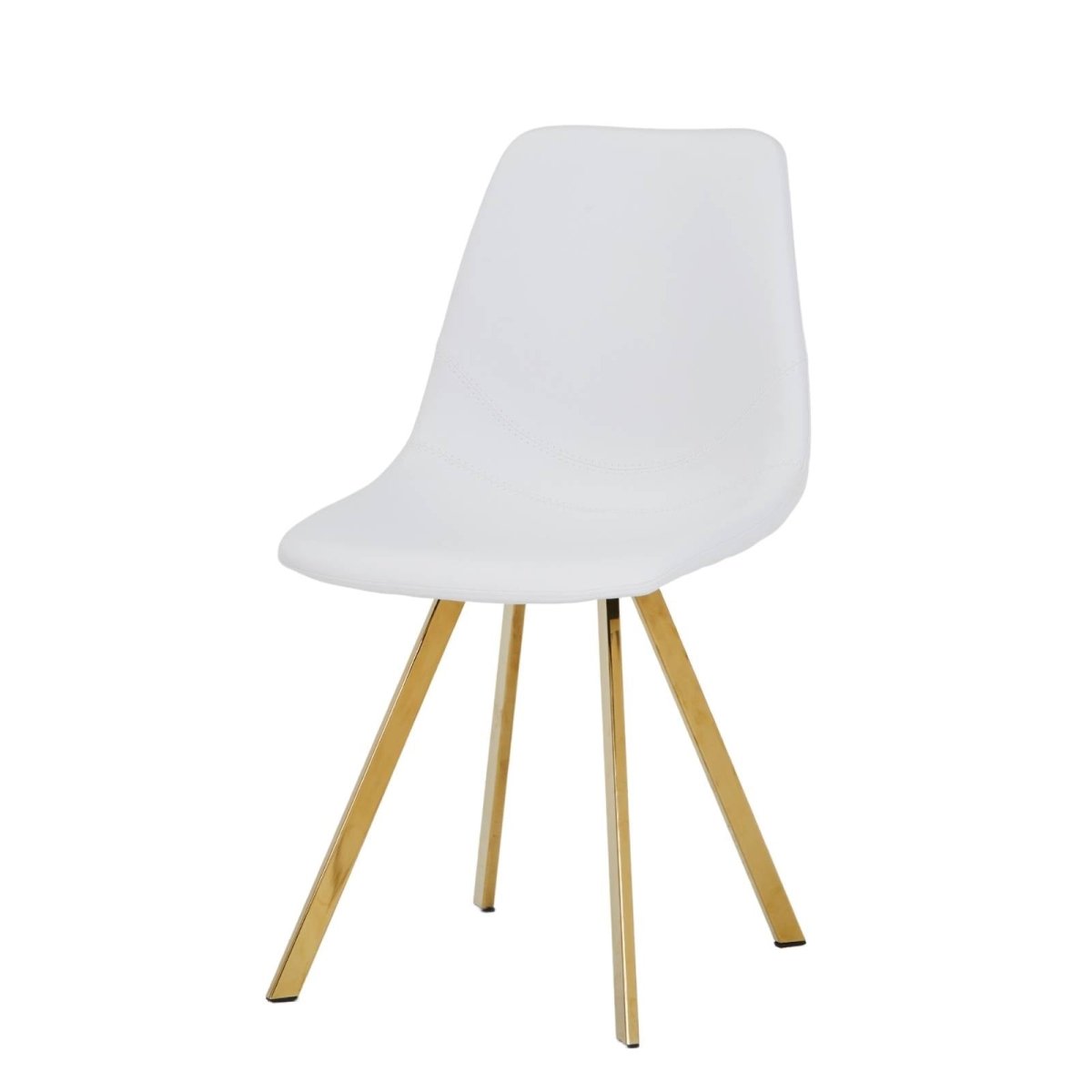 Markley Leather Dining Chair With Black/Gold Metal Legs Gold White Dining Chair Leisuremod