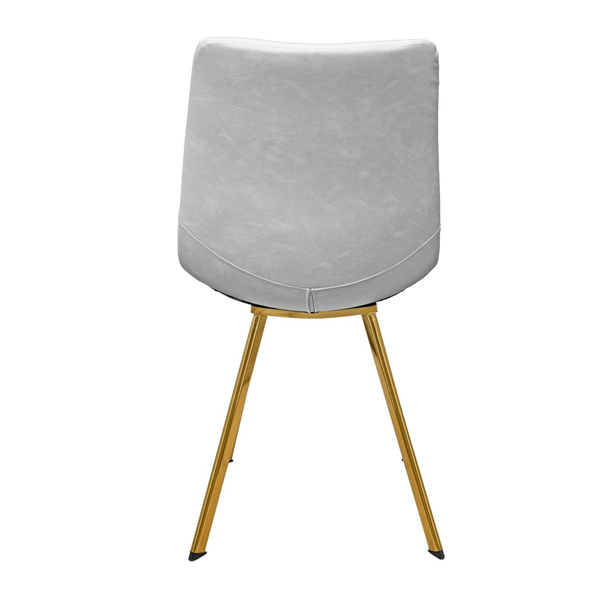 Markley Leather Dining Chair With Black/Gold Metal Legs Gold Light Grey Dining Chair Leisuremod