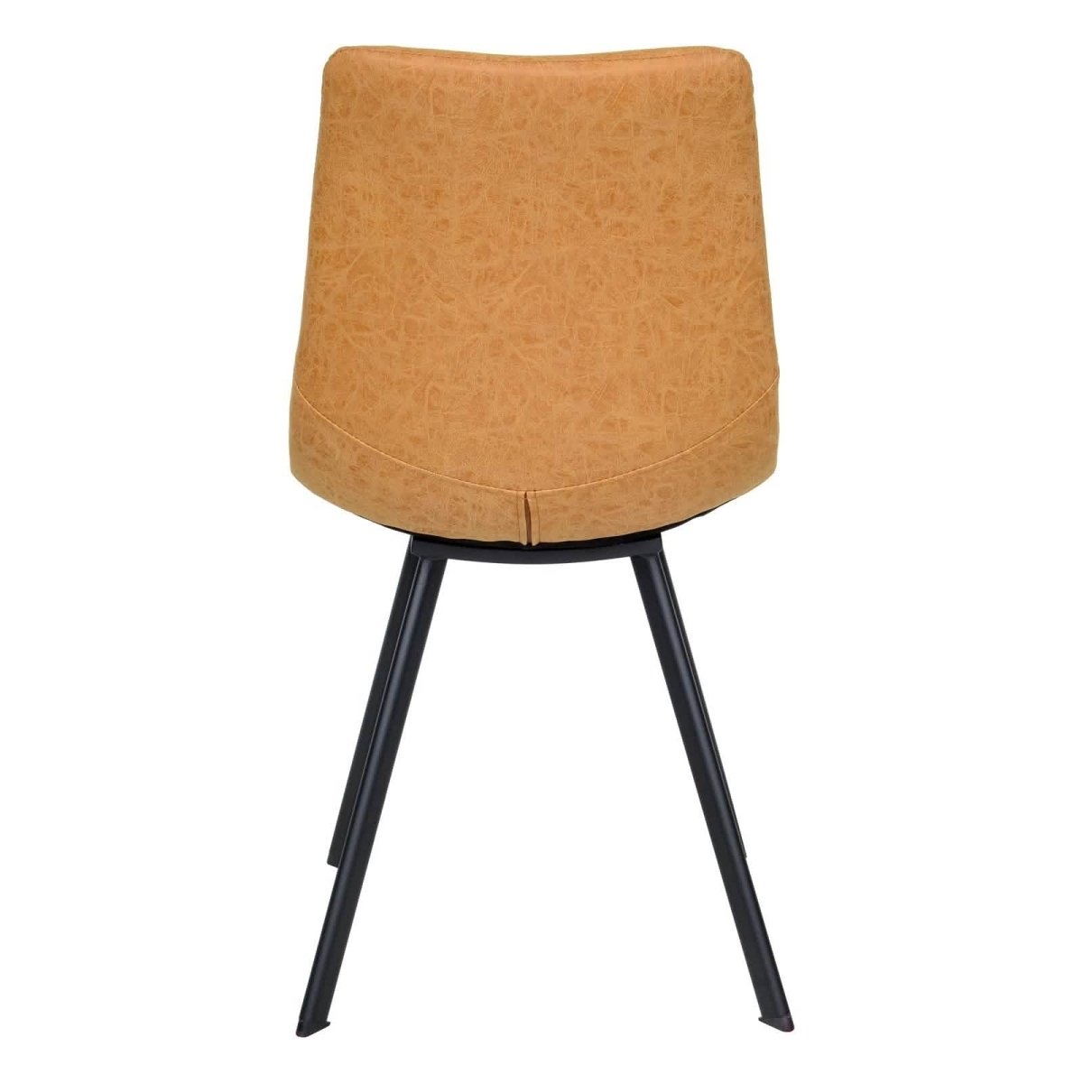 Markley Leather Dining Chair With Black/Gold Metal Legs Black Light Brown Dining Chair Leisuremod