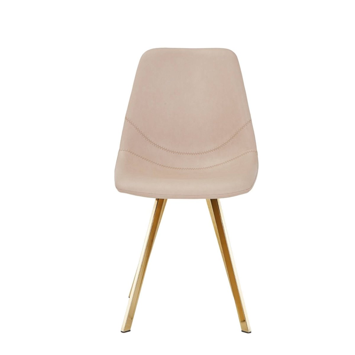 Markley Leather Dining Chair With Black/Gold Metal Legs Gold Taupe Dining Chair Leisuremod