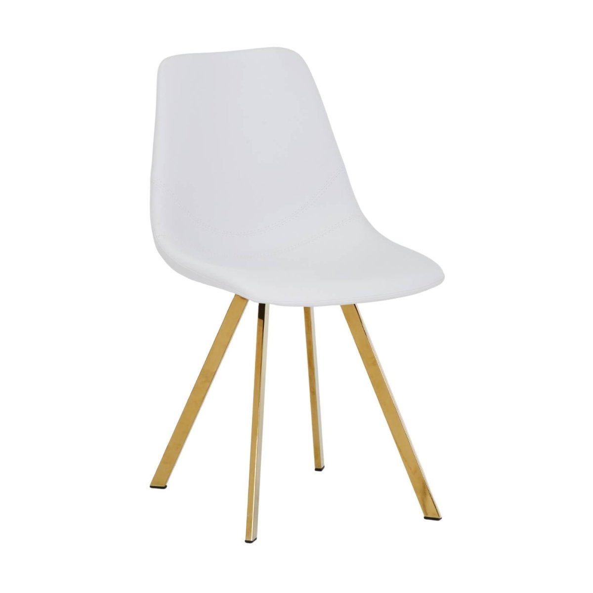 Markley Leather Dining Chair With Black/Gold Metal Legs Gold White Dining Chair Leisuremod
