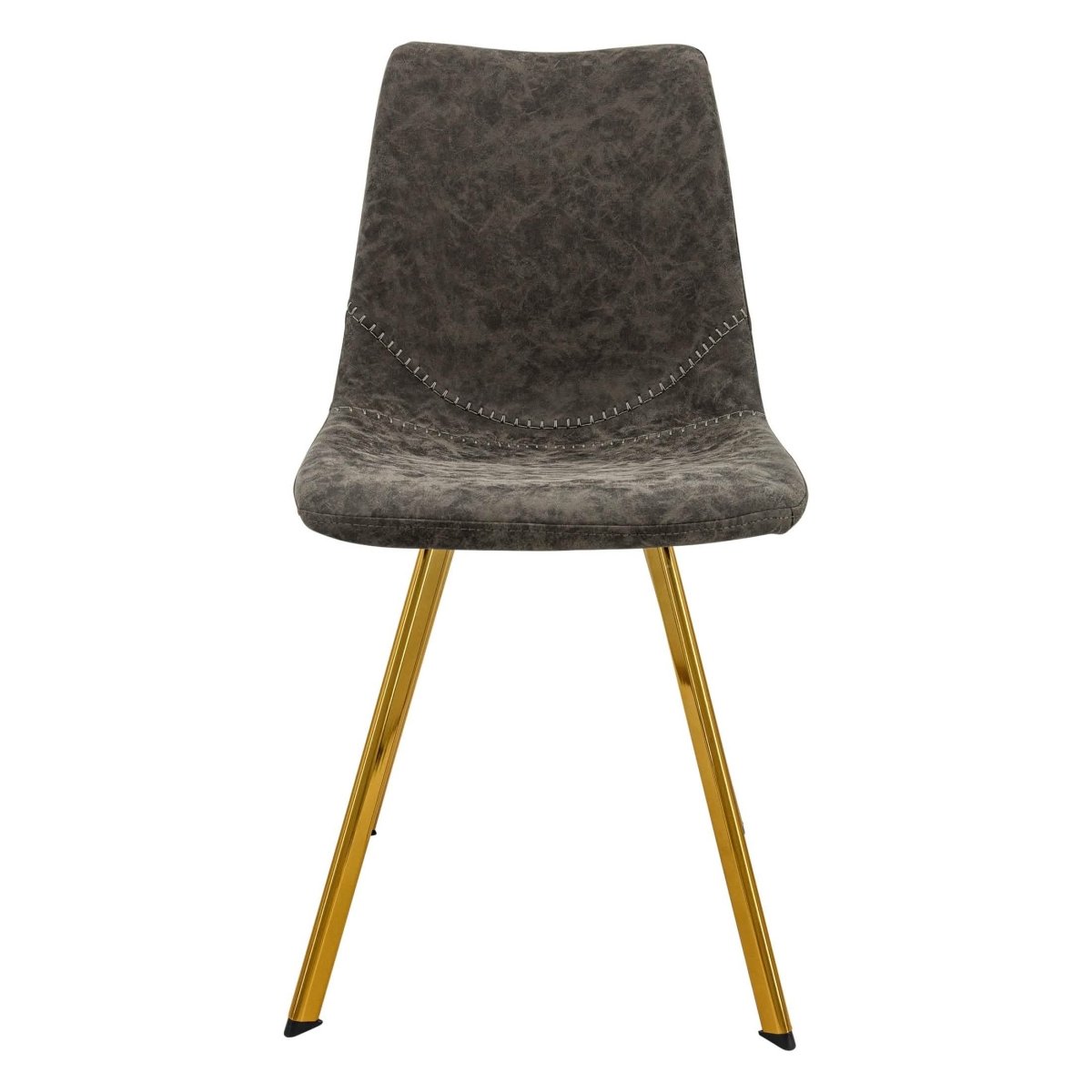 Markley Leather Dining Chair With Black/Gold Metal Legs Gold Grey Dining Chair Leisuremod