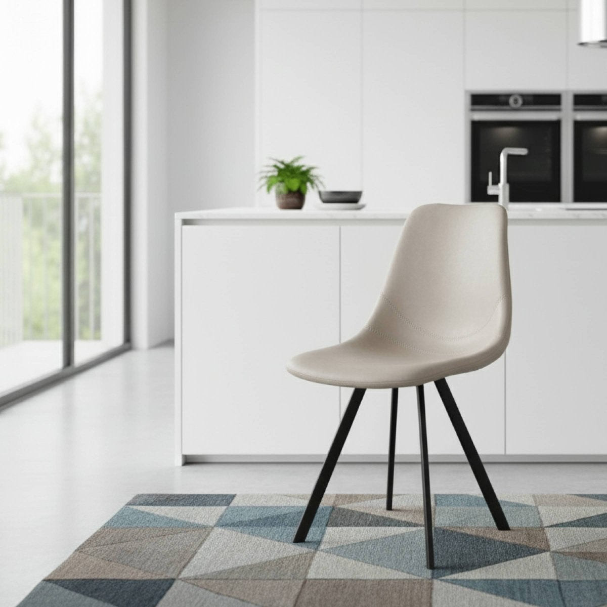 Markley Leather Dining Chair With Black/Gold Metal Legs Black Light Grey Dining Chair Leisuremod