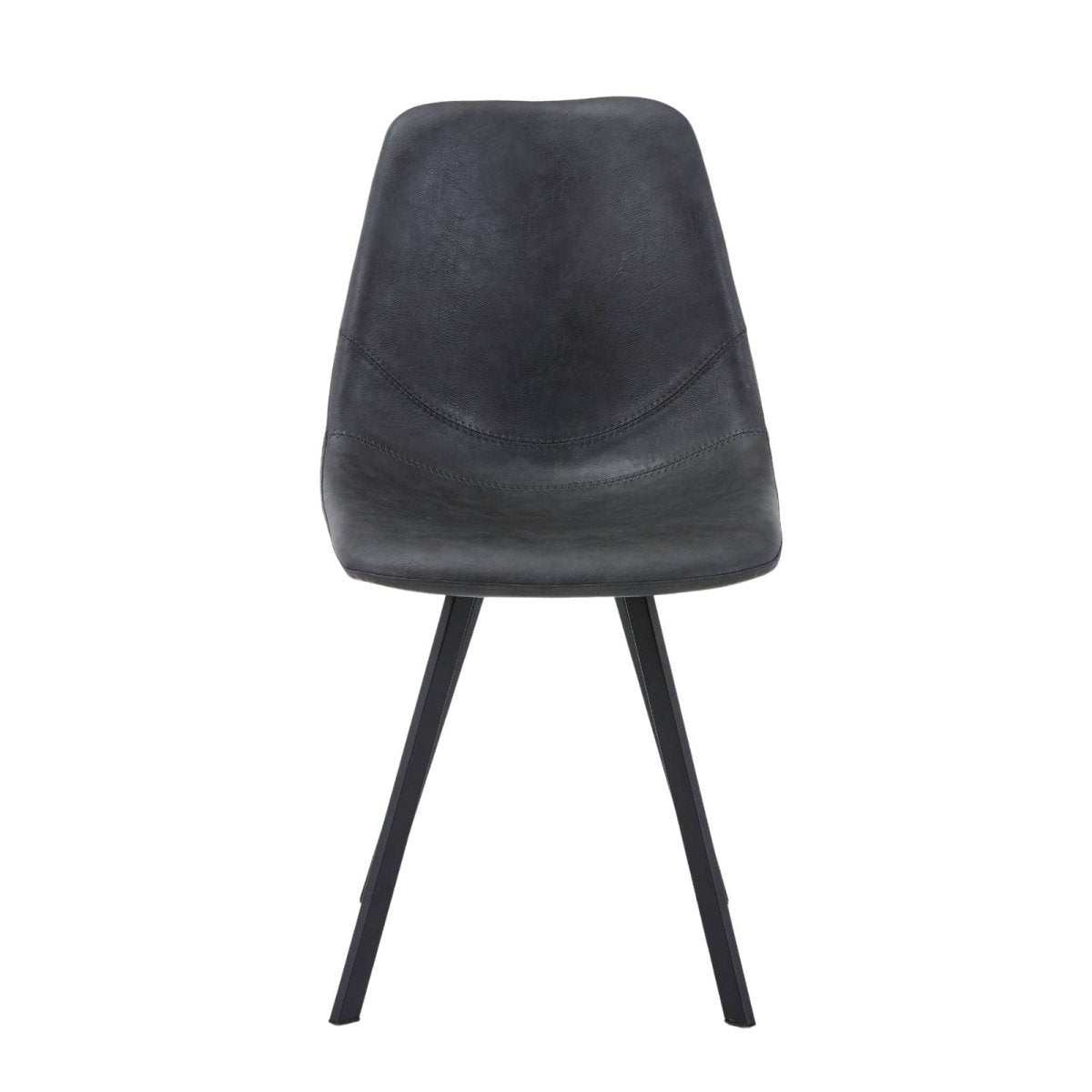 Markley Leather Dining Chair With Black/Gold Metal Legs Black Charcoal Black Dining Chair Leisuremod