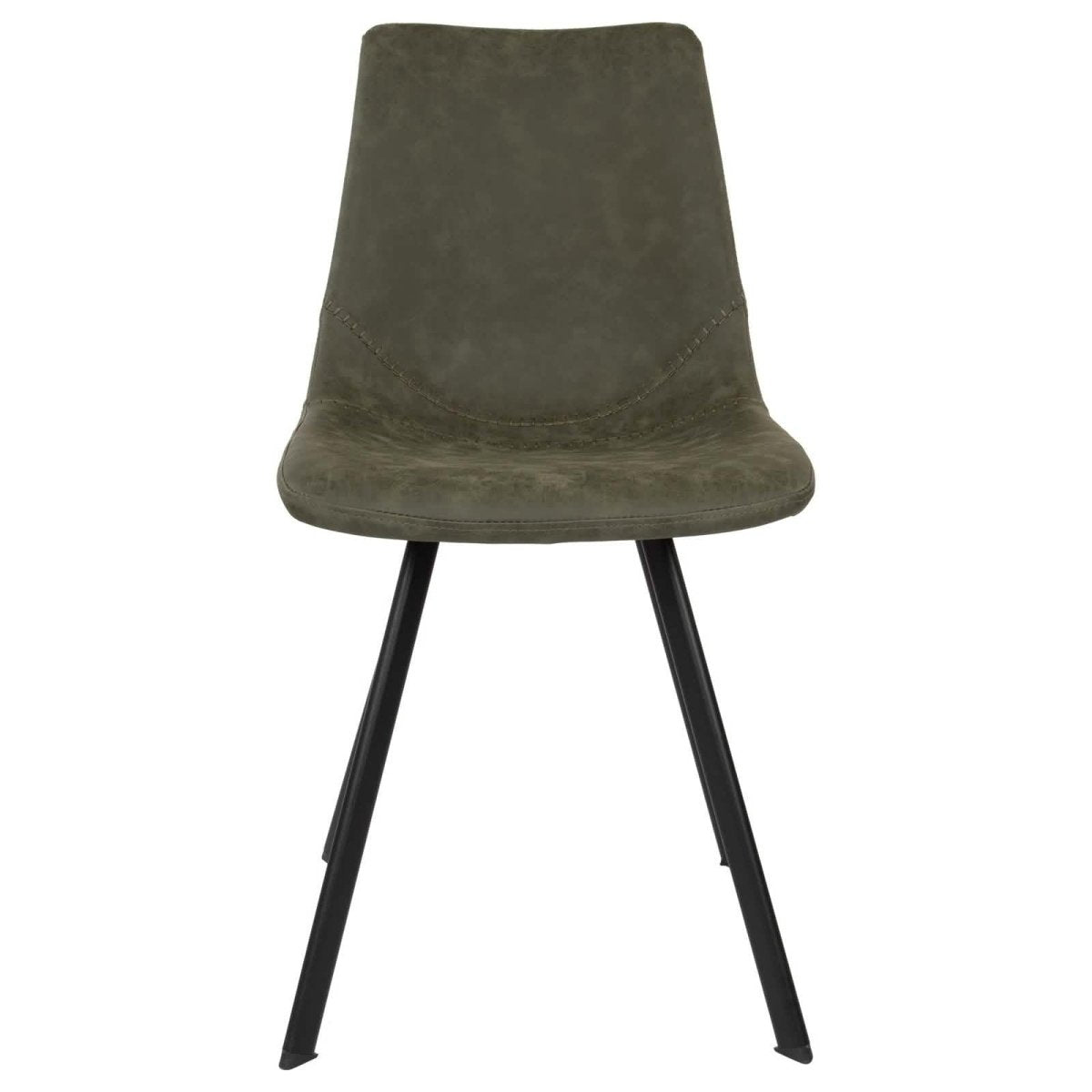 Markley Leather Dining Chair With Black/Gold Metal Legs Black Olive Green Dining Chair Leisuremod