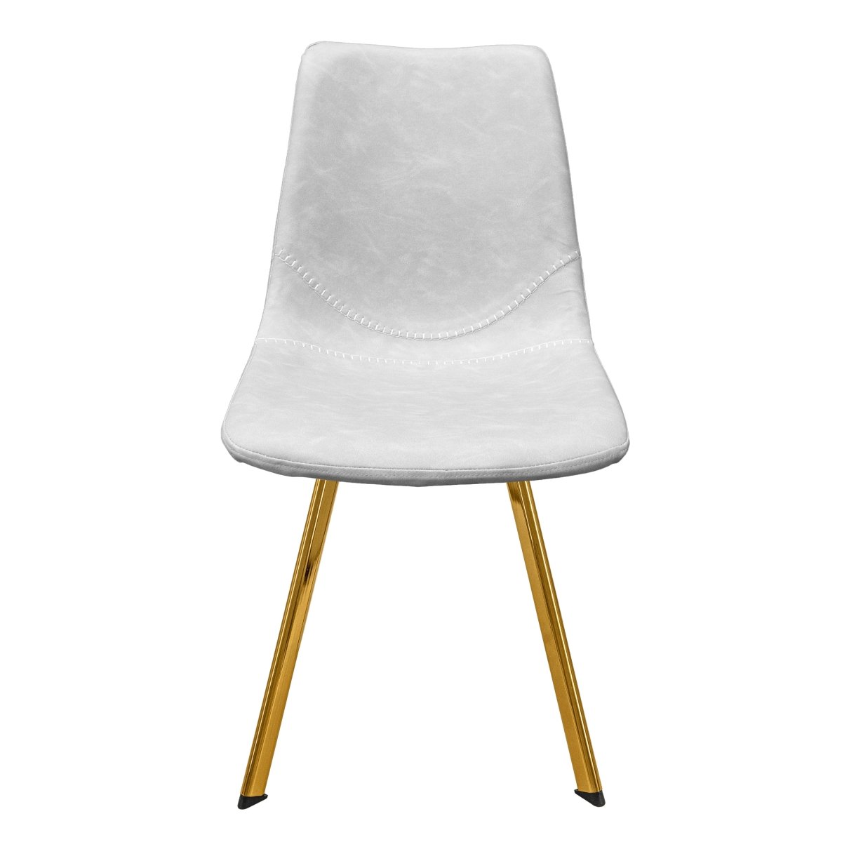 Markley Leather Dining Chair With Black/Gold Metal Legs Gold Light Grey Dining Chair Leisuremod