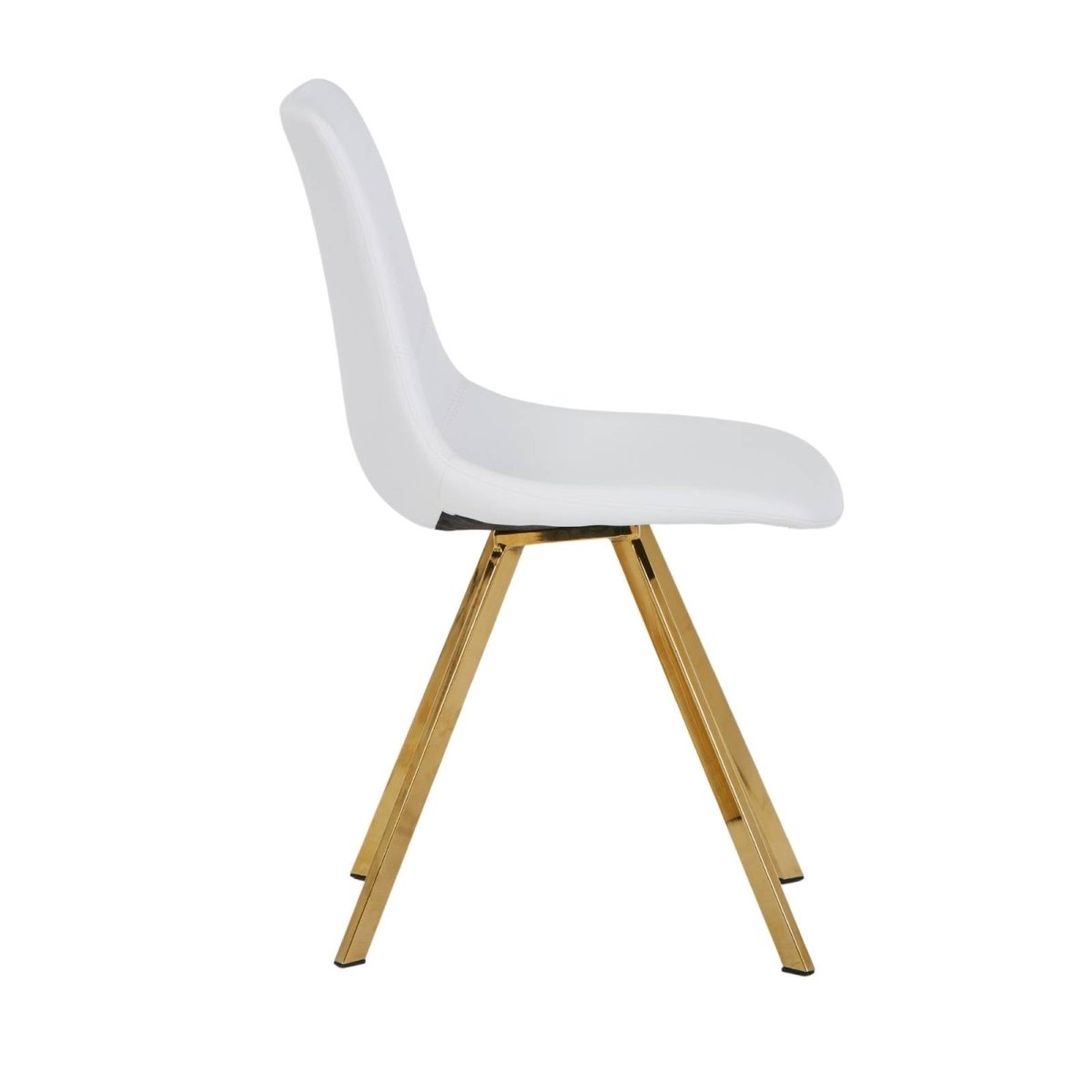 Markley Leather Dining Chair With Black/Gold Metal Legs Gold White Dining Chair Leisuremod