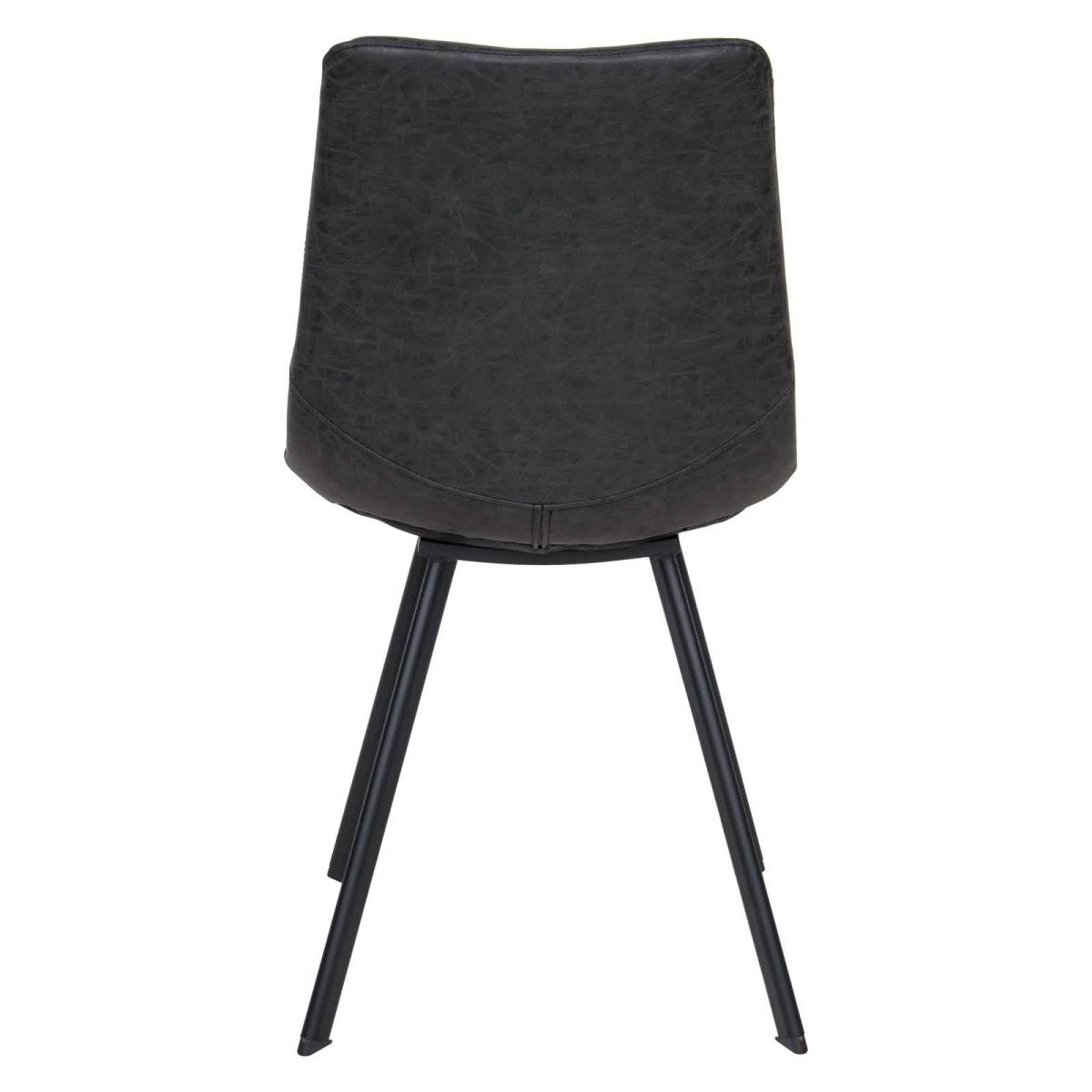 Markley Leather Dining Chair With Black/Gold Metal Legs Black Black Dining Chair Leisuremod