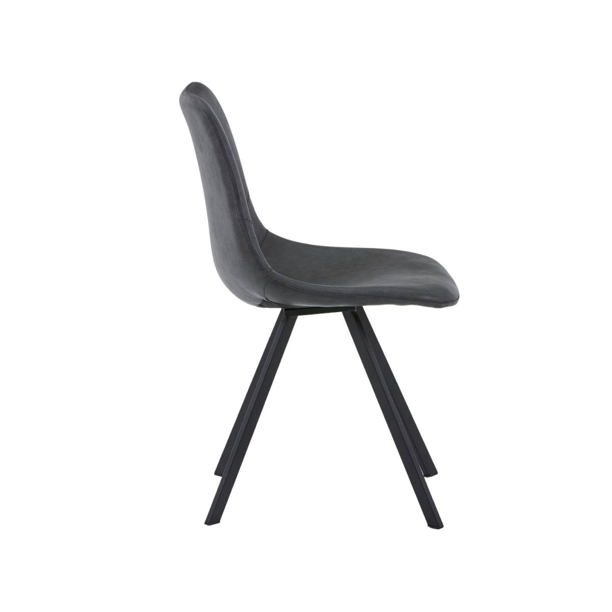 Markley Leather Dining Chair With Black/Gold Metal Legs Black Charcoal Black Dining Chair Leisuremod