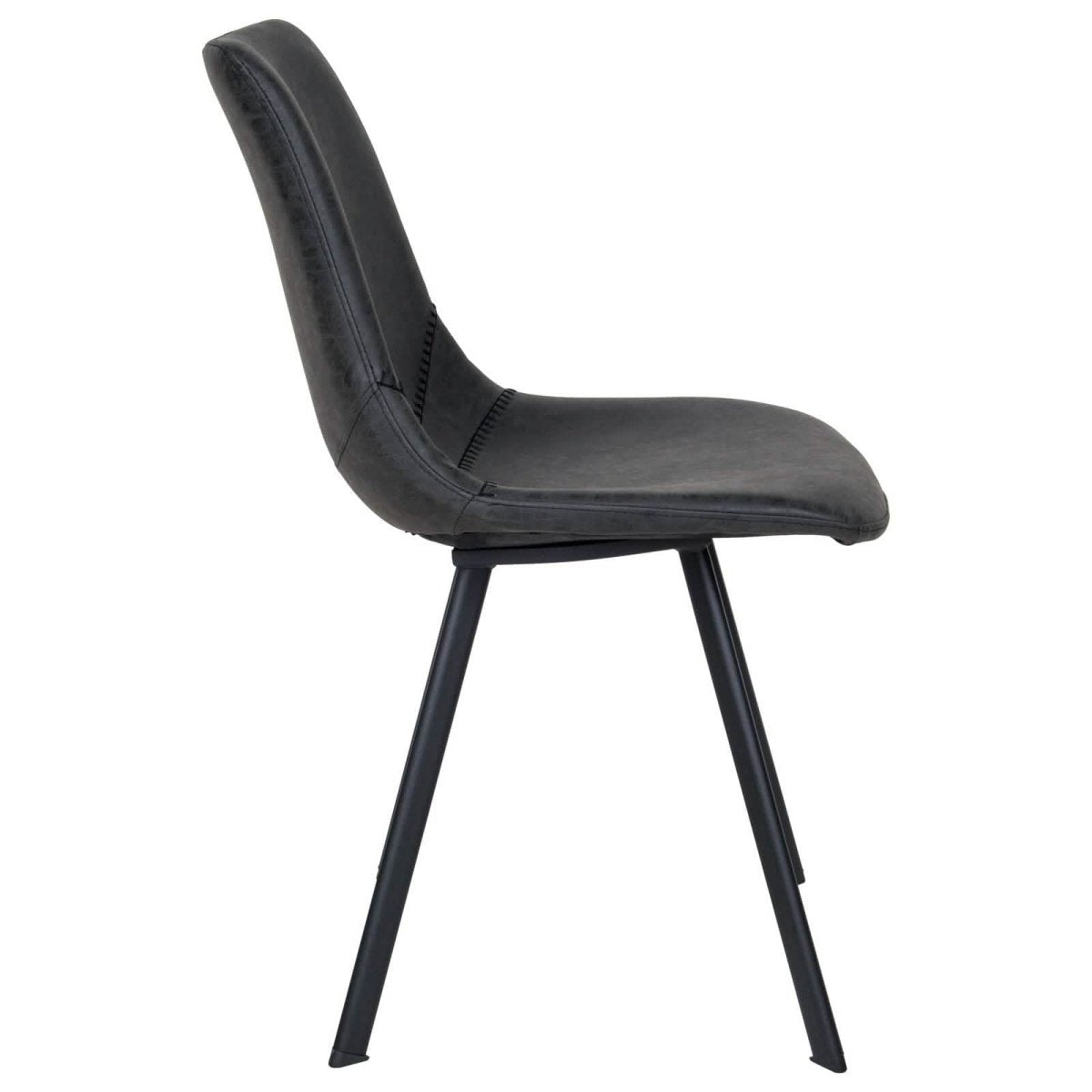 Markley Leather Dining Chair With Black/Gold Metal Legs Black Black Dining Chair Leisuremod