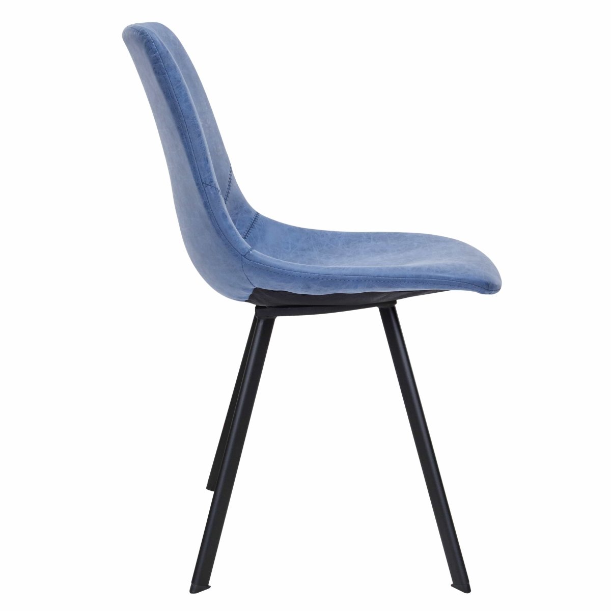 Markley Leather Dining Chair With Black/Gold Metal Legs Black Peacock Blue Dining Chair Leisuremod