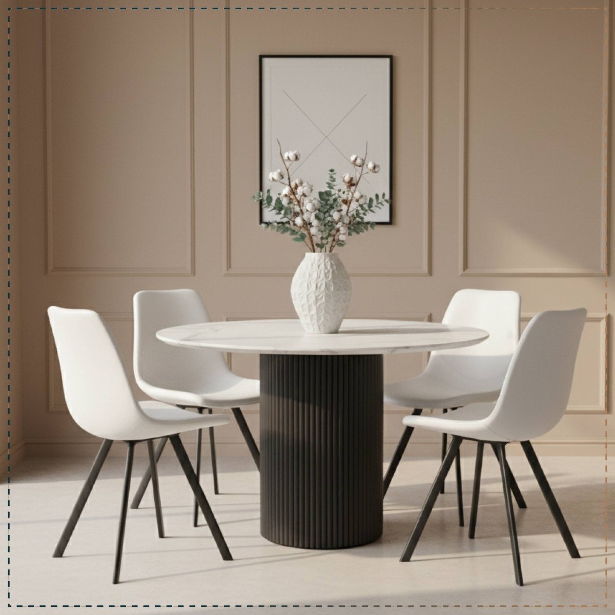 Markley Leather Dining Chair With Black/Gold Metal Legs Black White Dining Chair Leisuremod