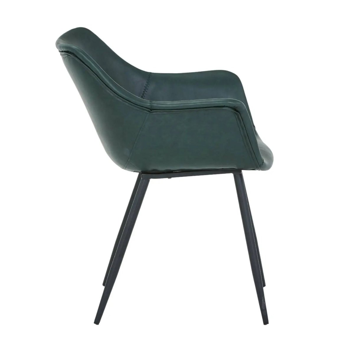 Markley Leather Dining Chair with Powder - Coated Iron Legs