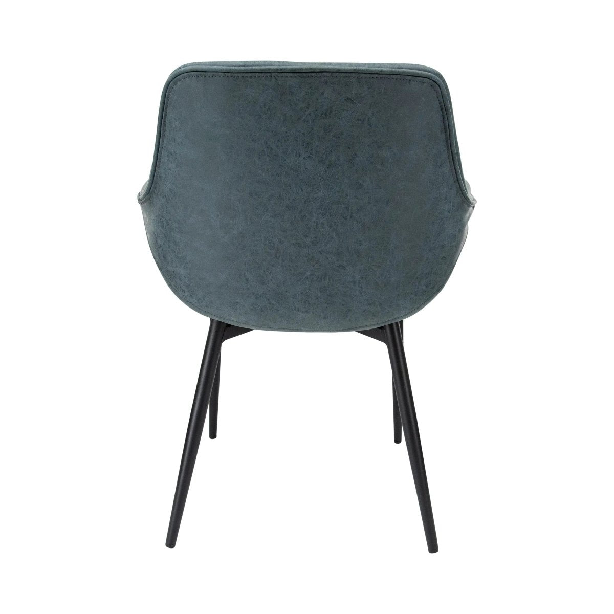 Markley Leather Dining Chair with Powder - Coated Iron Legs