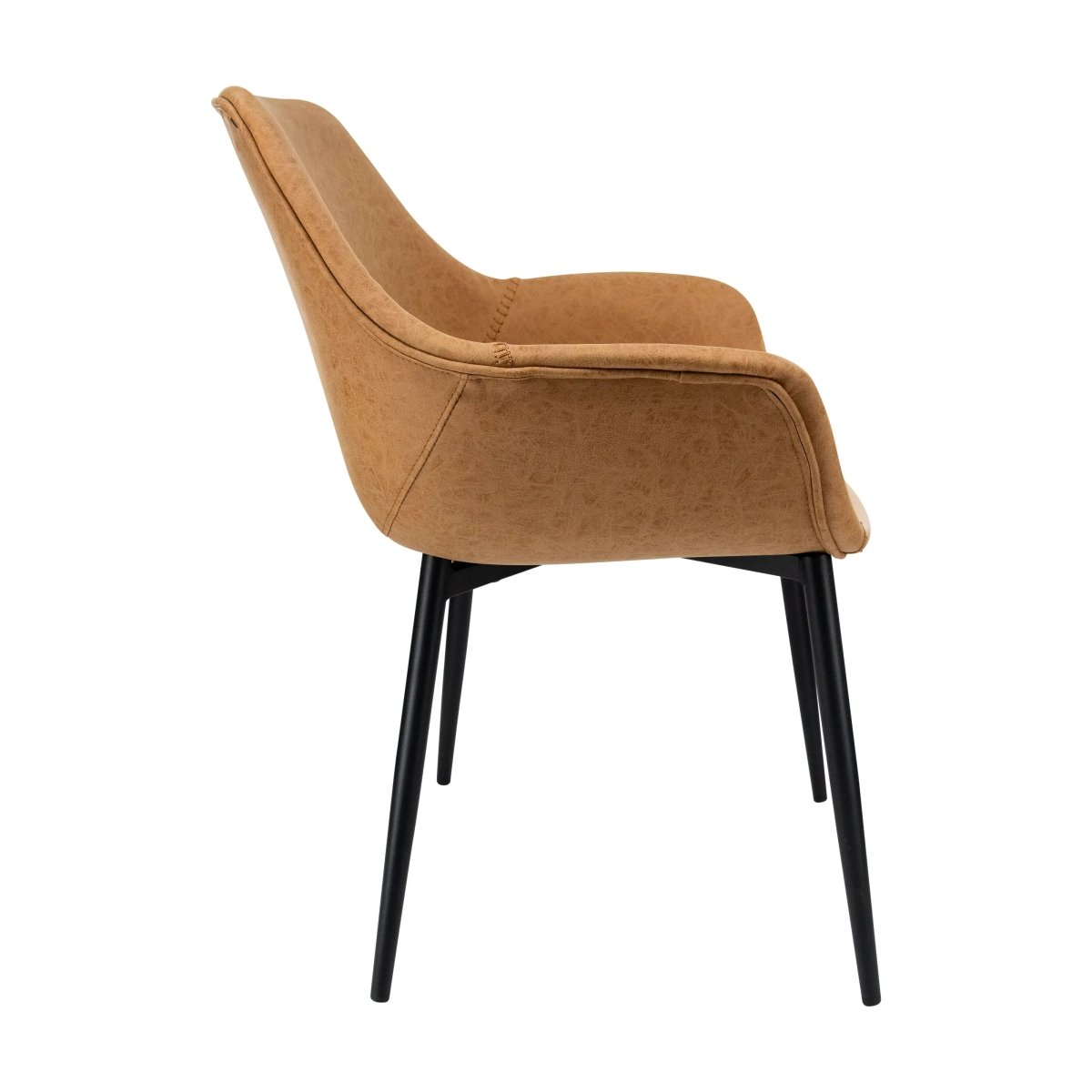Markley Leather Dining Chair with Powder - Coated Iron Legs