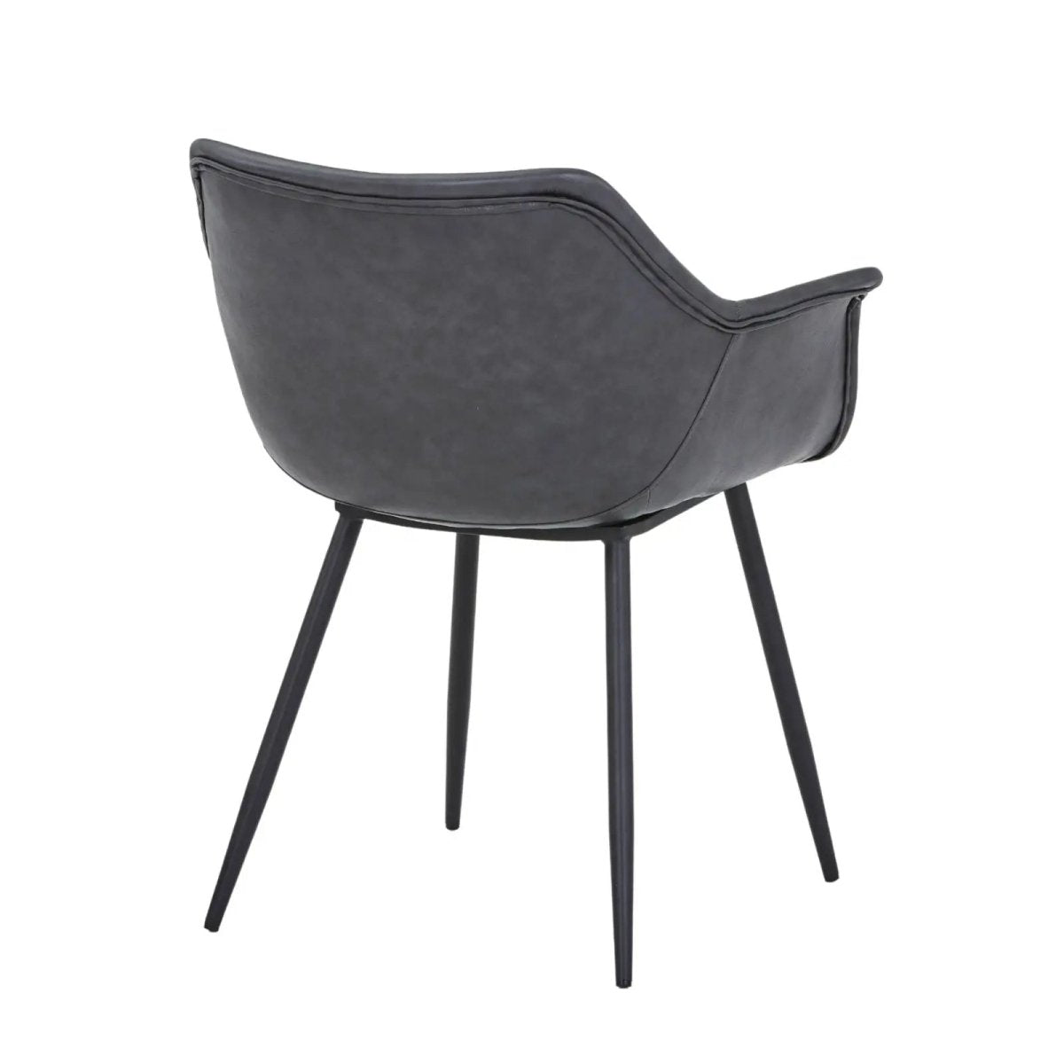 Markley Leather Dining Chair with Powder - Coated Iron Legs