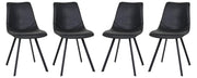 Markley Modern Leather Dining Chair With Metal Legs Set of 4