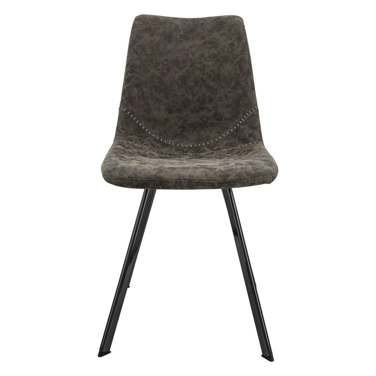 Markley Modern Leather Dining Chair With Metal Legs Set of 4