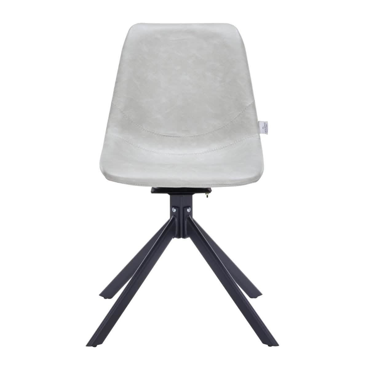 Markley Modern Leather Swival Dining Chair With Metal Legs