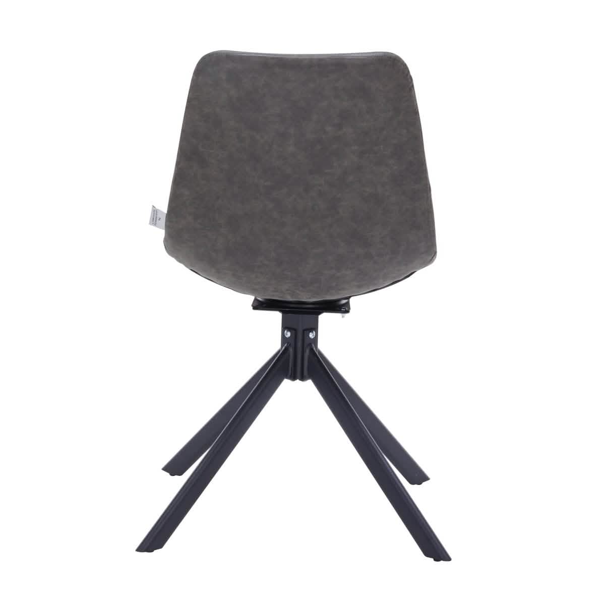 Markley Modern Leather Swival Dining Chair With Metal Legs