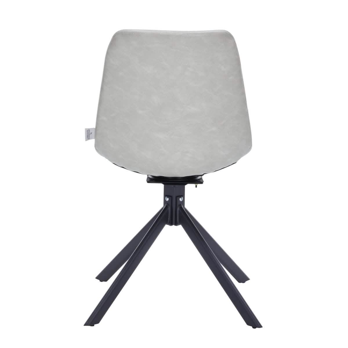 Markley Modern Leather Swival Dining Chair With Metal Legs