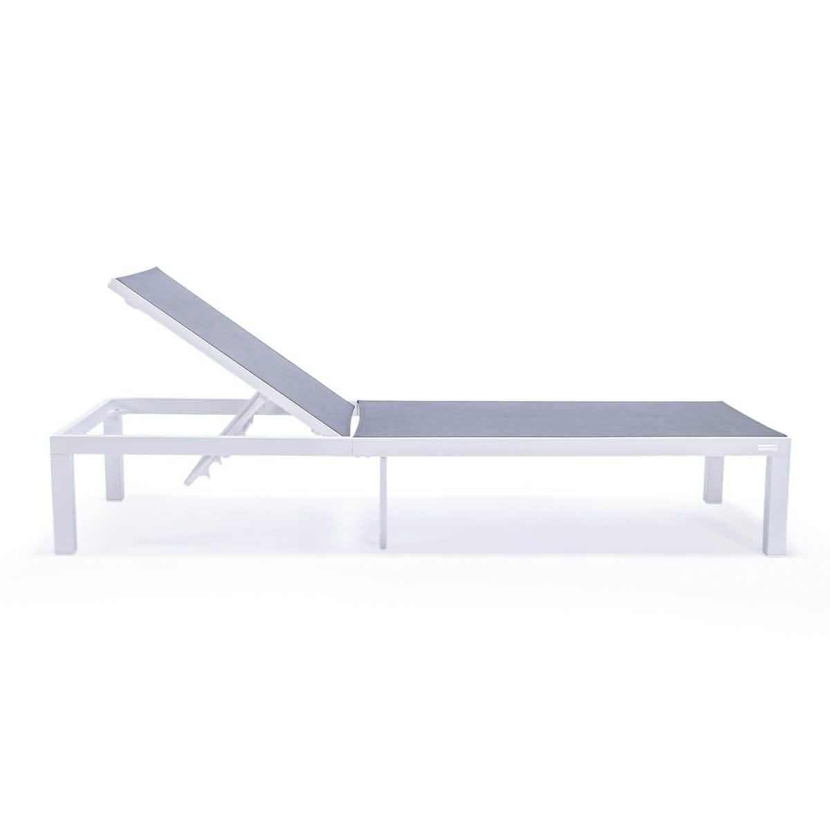 Marlin Aluminum Outdoor Chaise Lounge Chair with Sling Fabric Seat