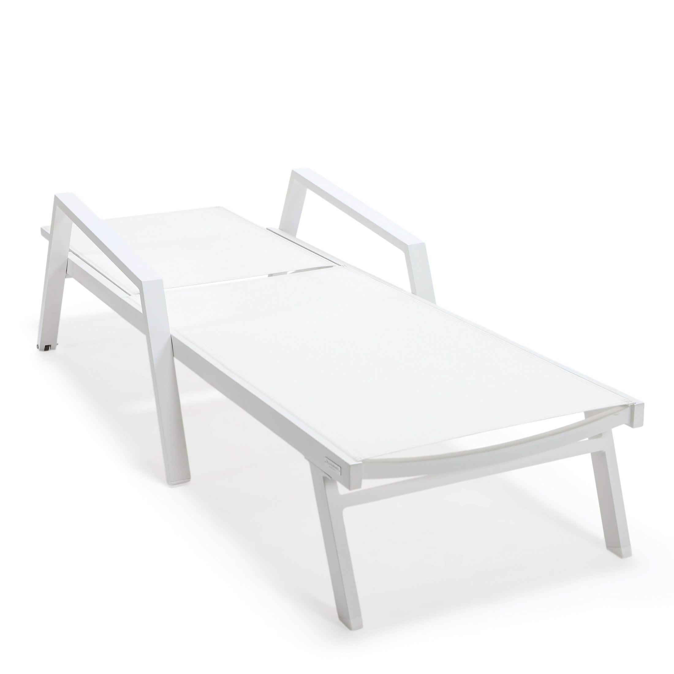 Marlin Aluminum Outdoor Chaise Lounge Chair with Sling Fabric Seat