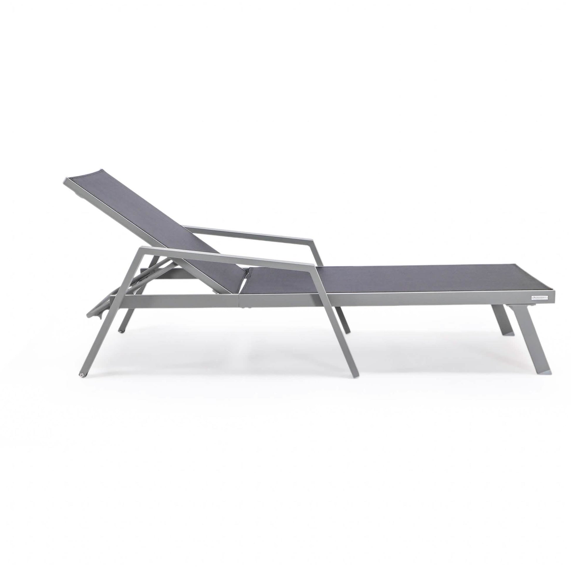 Marlin Aluminum Outdoor Chaise Lounge Chair with Sling Fabric Seat