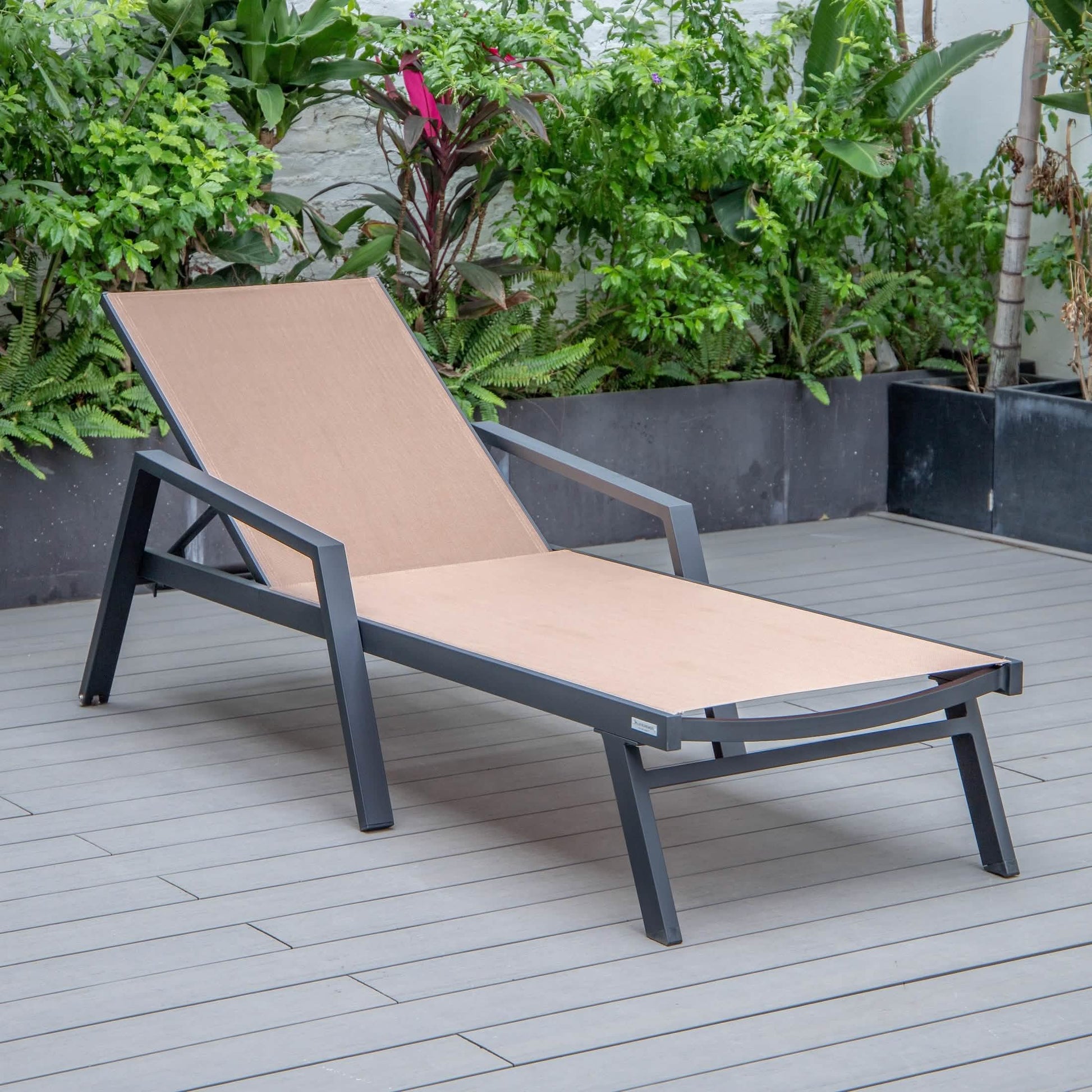 Marlin Aluminum Outdoor Chaise Lounge Chair with Sling Fabric Seat