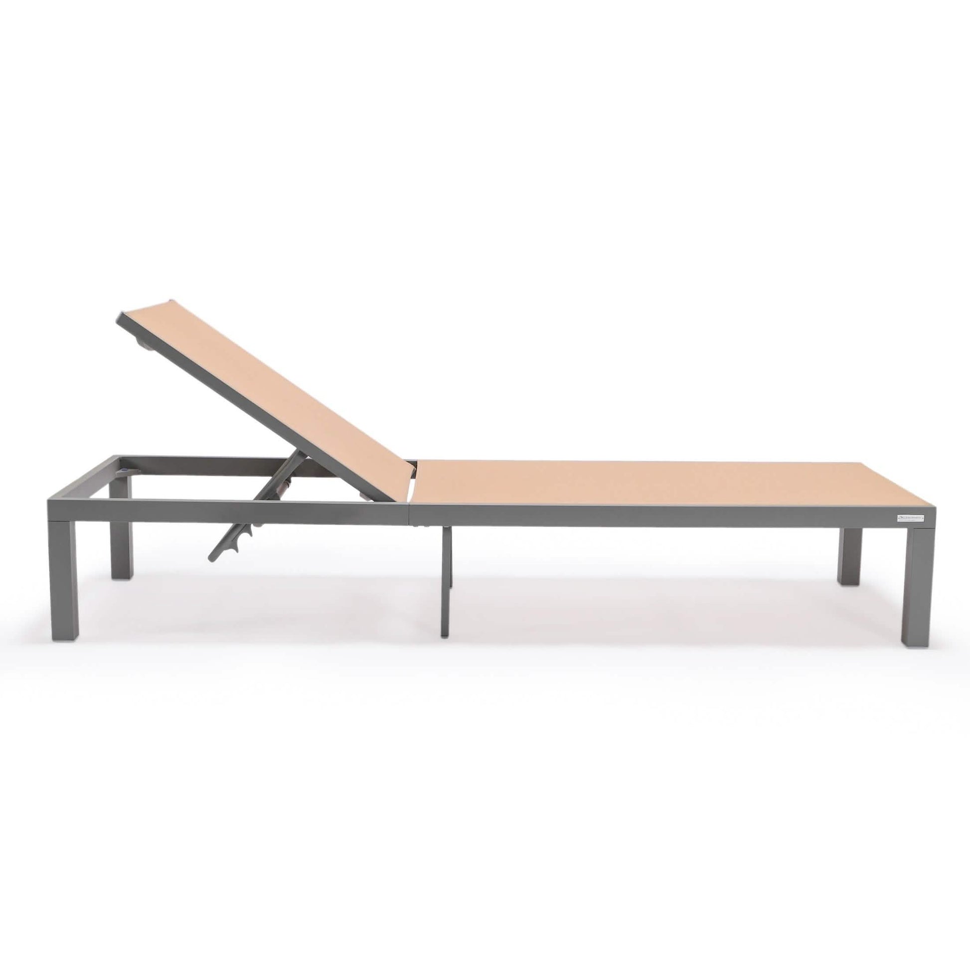 Marlin Aluminum Outdoor Chaise Lounge Chair with Sling Fabric Seat