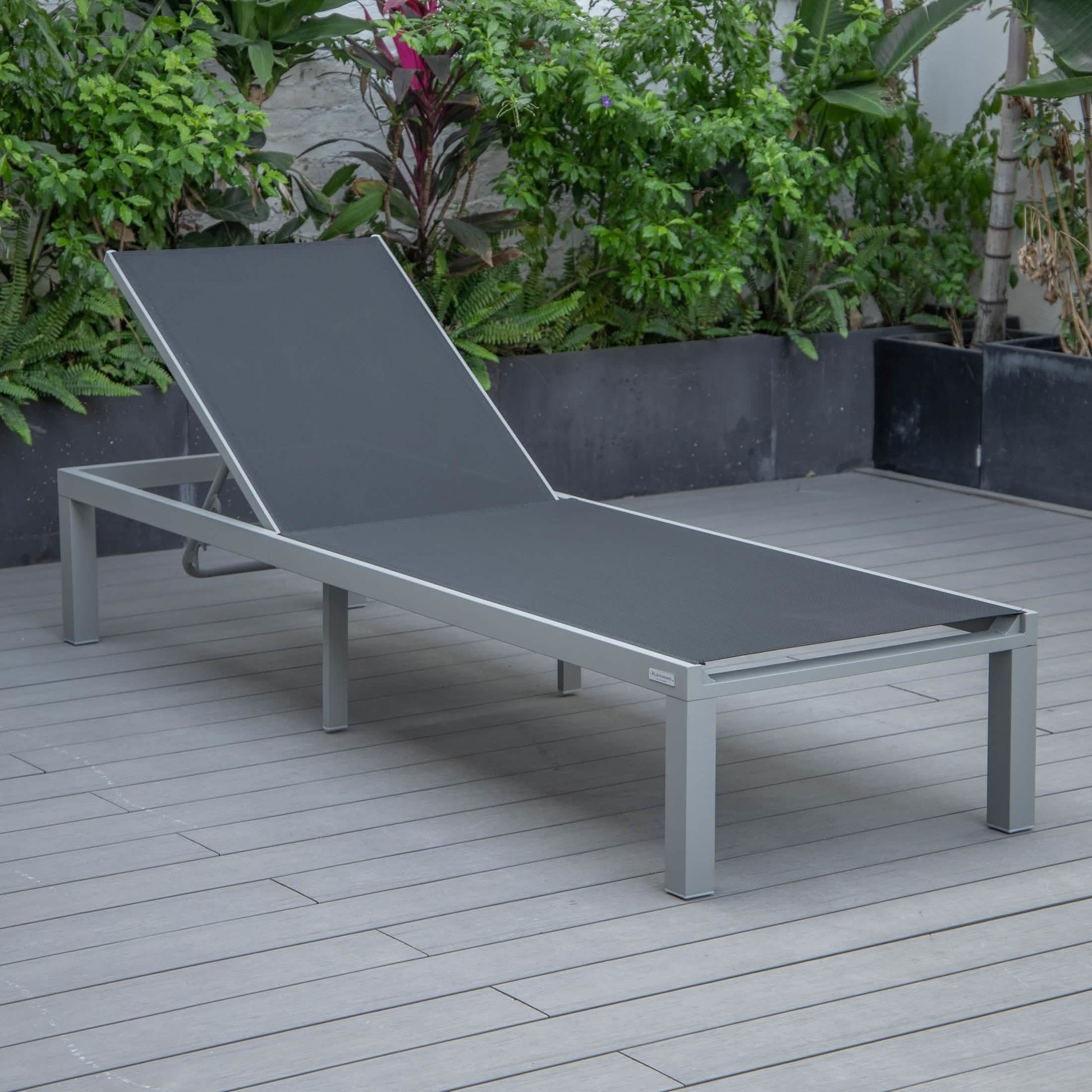 Marlin Aluminum Outdoor Chaise Lounge Chair with Sling Fabric Seat