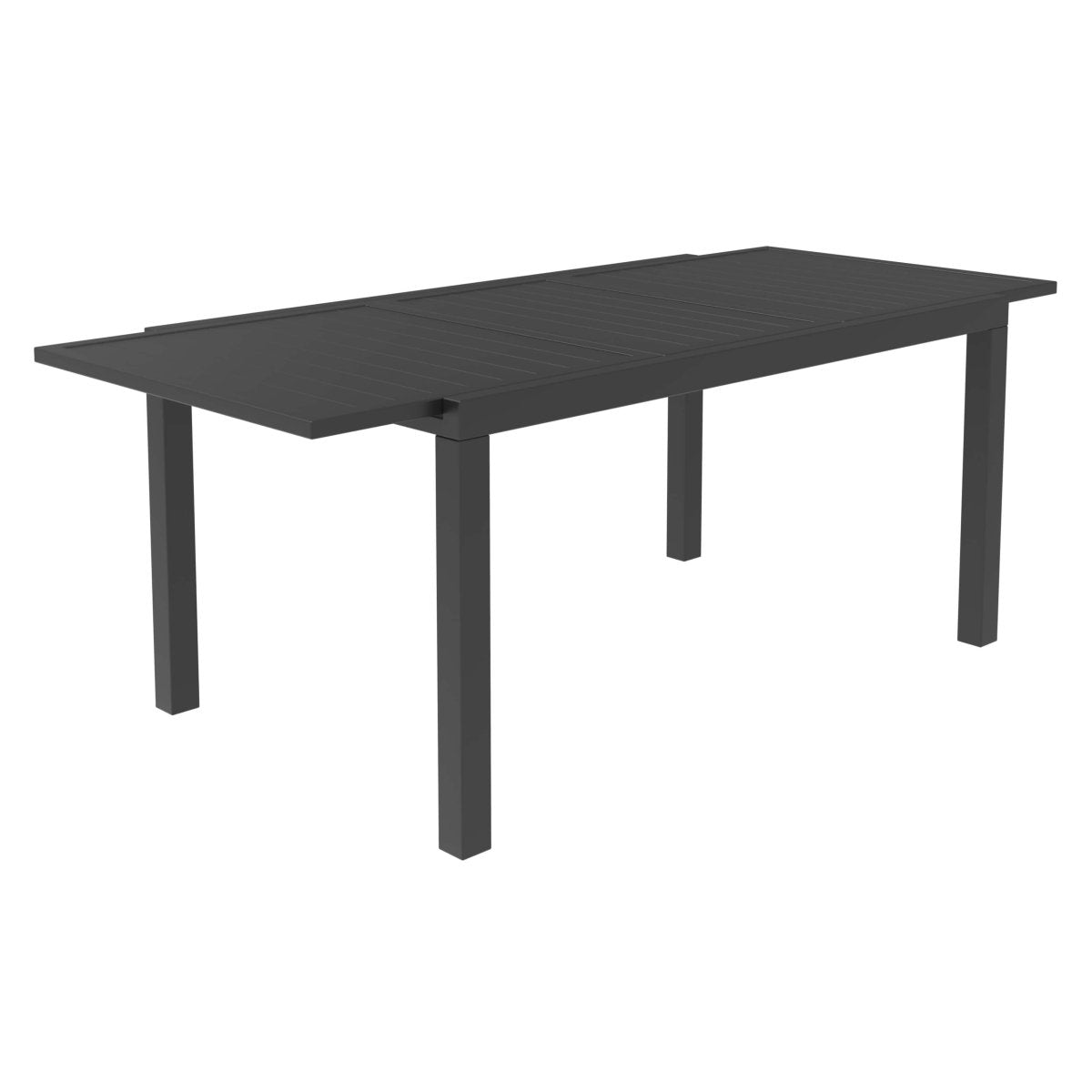 Marlin Extenable Outdoor Dining Table 78 - 118 in Black Aluminum
