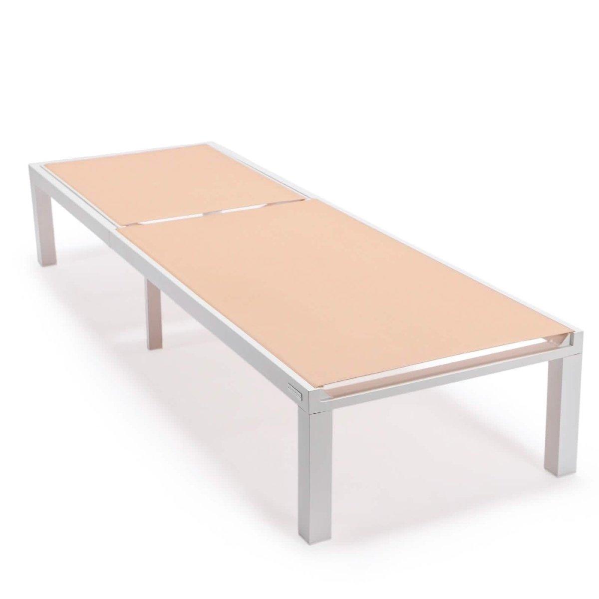 Marlin Modern White Aluminum Outdoor Chaise Lounge Chair With Square Fire Pit Side Table Set of 2 Burgundy Leisuremod