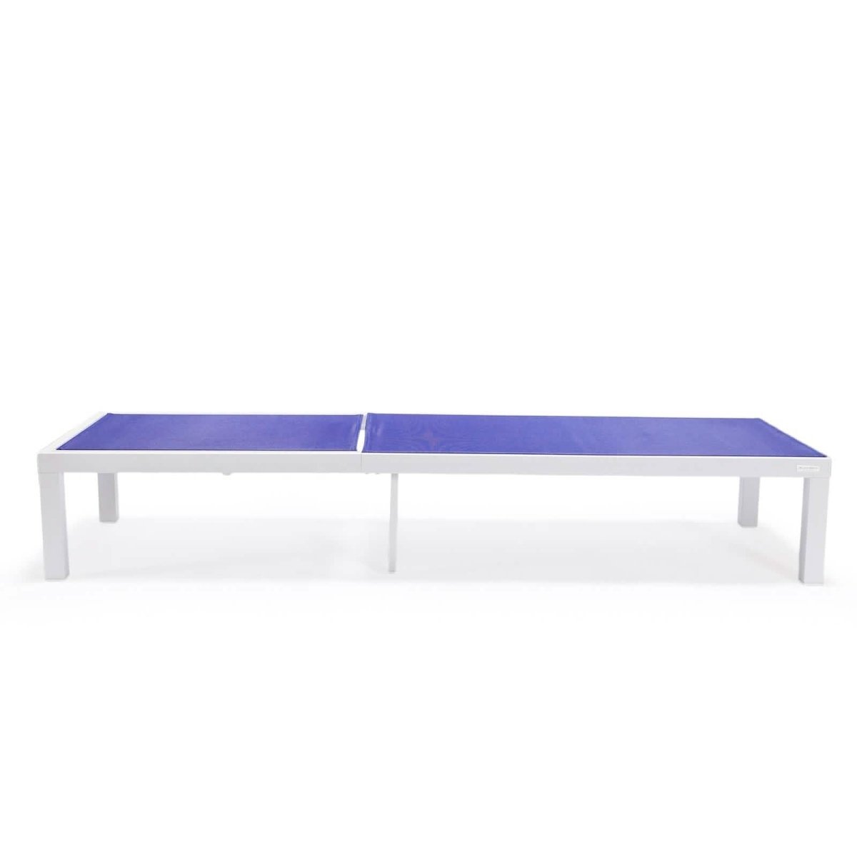 Marlin Modern White Aluminum Outdoor Chaise Lounge Chair With Square Fire Pit Side Table Set of 2 Burgundy Leisuremod