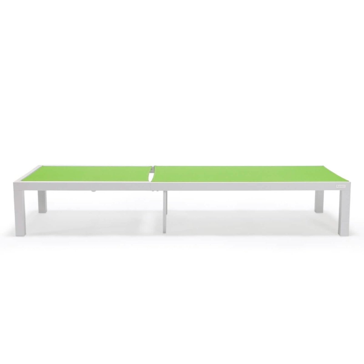 Marlin Modern White Aluminum Outdoor Chaise Lounge Chair With Square Fire Pit Side Table Set of 2 Burgundy Leisuremod