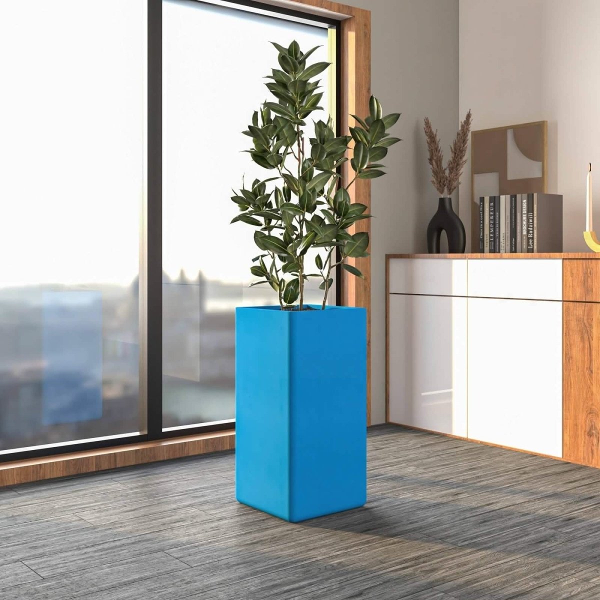 Marquee Fiberstone and MGO Clay Square Planter Pot for Indoor and Outdoor
