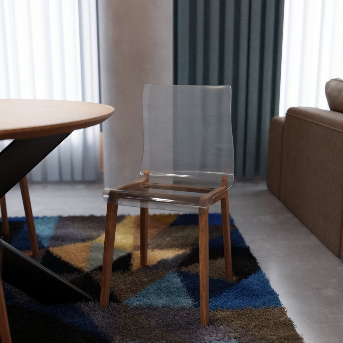 Marsden Modern Dining Side Chair With Beech Wood Legs