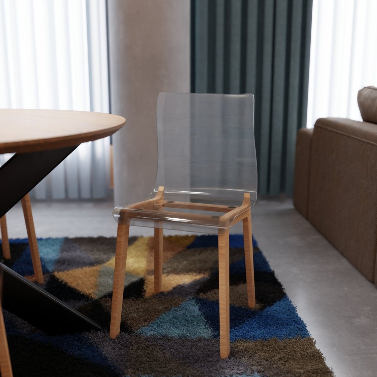 Marsden Modern Dining Side Chair With Beech Wood Legs