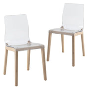Marsden Modern Dining Side Chair with Beech Wood Legs, Set of 2