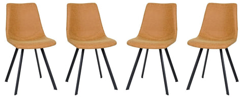 Markley Modern Leather Dining Chair With Metal Legs Set of 4