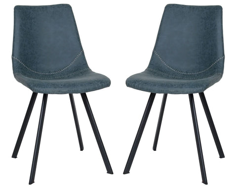 Markley Modern Leather Dining Chair With Metal Legs Set of 2