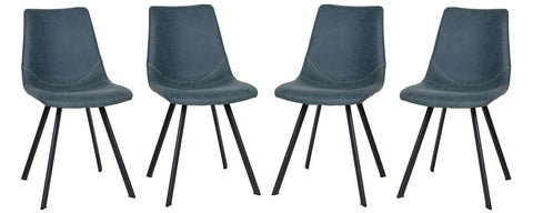 Markley Modern Leather Dining Chair With Metal Legs Set of 4