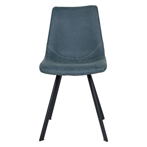 Markley Modern Leather Dining Chair With Metal Legs Set of 4