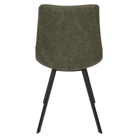 Markley Modern Leather Dining Chair With Metal Legs Set of 2