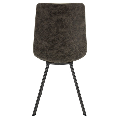 Markley Modern Leather Dining Chair With Metal Legs