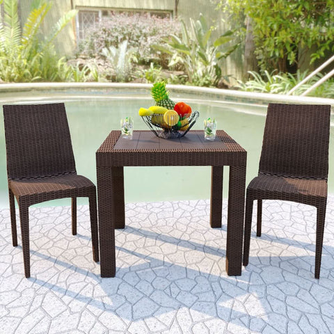 Mace Patio Outdoor Dining Chair with Weave Design in Polypropylene